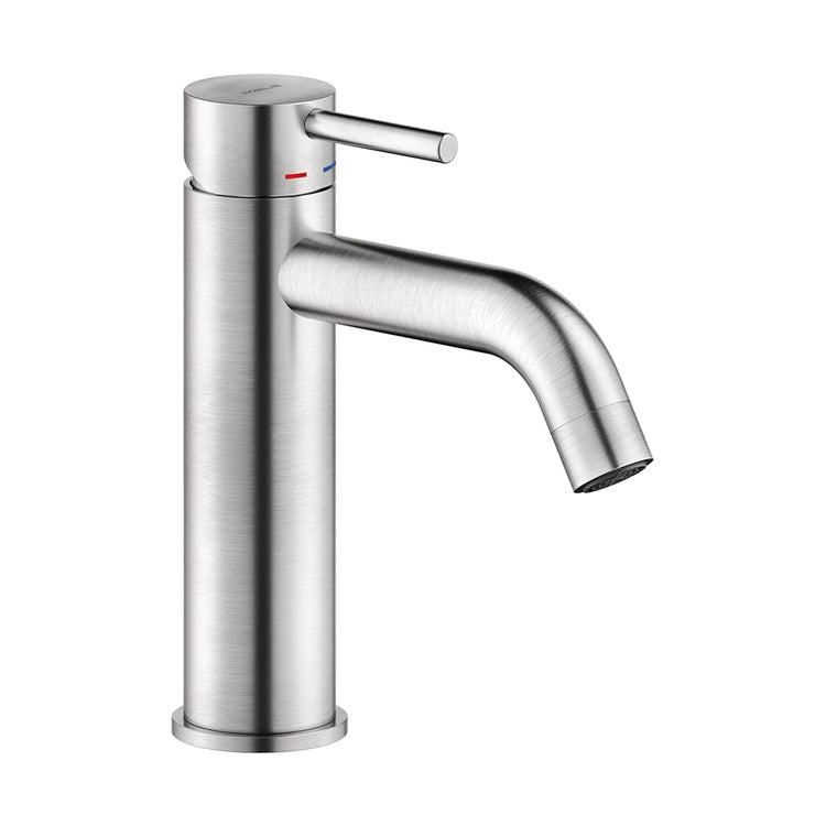 Nobili Einhandmischer H. 18 cm für Waschbecken, ohne Ablauf, gebürstete Edelstahloberfläche LIVE LV00118/17IX