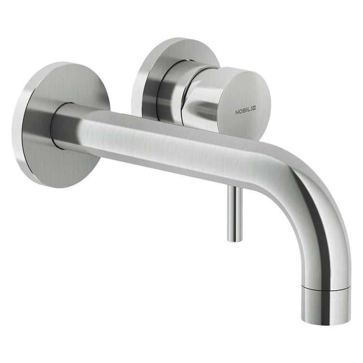 Nobili Waschtischmischer nur Außenbereich Einhebel-Wandmontage langer Auslauf T. 15 cm, Edelstahl-Finish LIVE LV00199IX