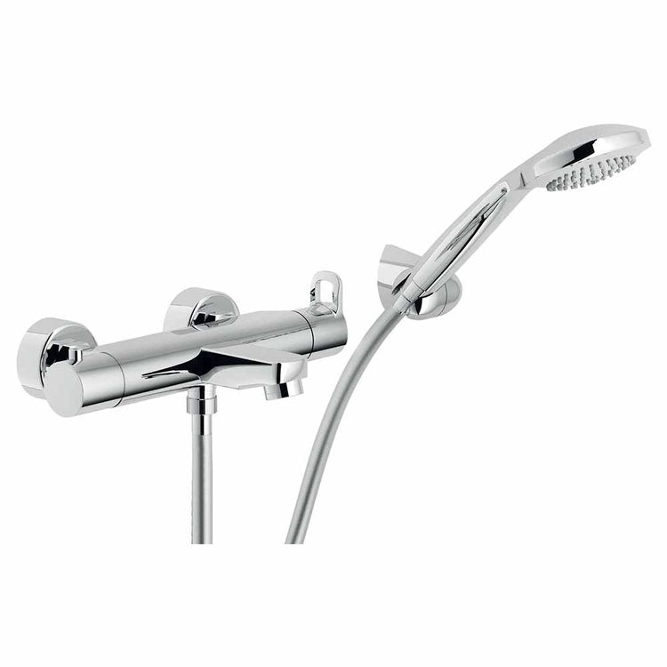 Nobili Wannenmischer mit externem Thermostat und Duschset, Chromoberfläche NEW ROAD RD00410CR