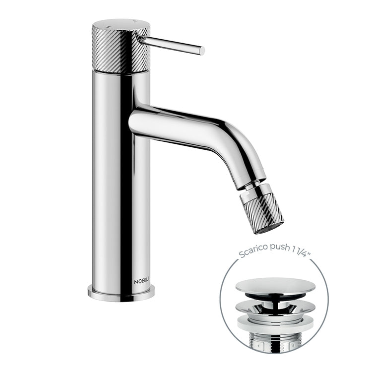 Nobili Einhebelmischer für Bidet, mit Push-Ablauf 1 1/4", Chromoberfläche RESPIRO RS131119/2CR