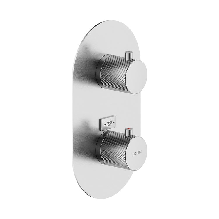 Nobili Thermostat-Duschmischer zum Einbau, 1- oder 2-Wege, ohne Einbaukörper, gebürstete Edelstahloberfläche RESPIRO WE00101/RSIX