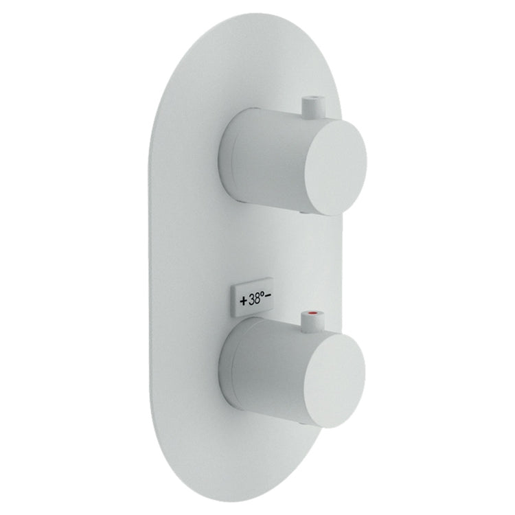 Nobili Duschmischer nur Außenteil mit 2-Wege-Thermostat, Polar White Finish LIVE WE00102/TWM