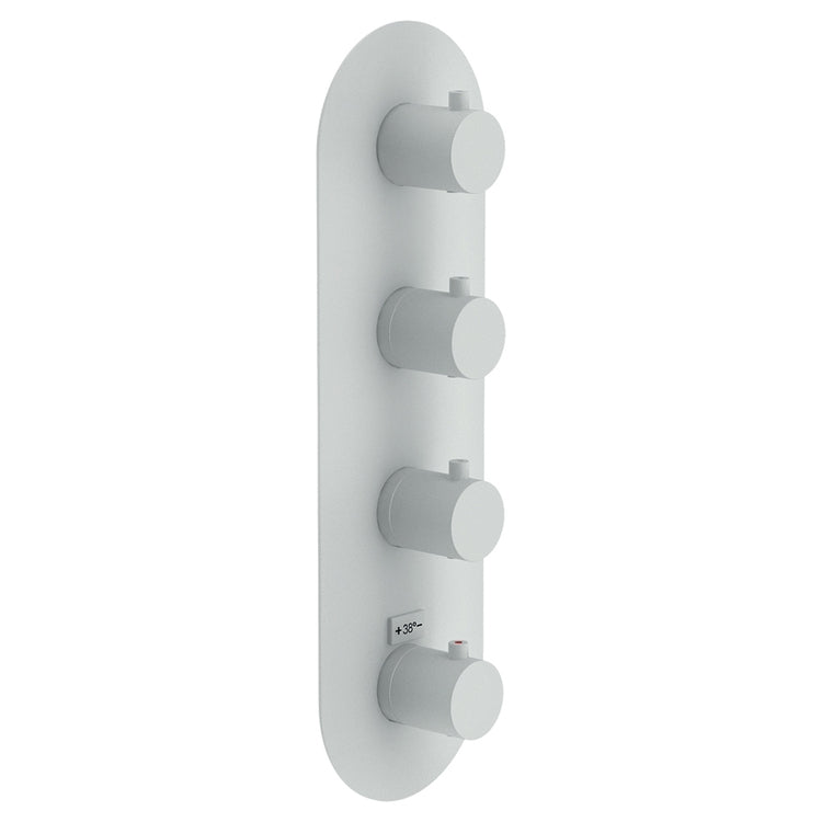 Nobili Duschmischer nur Außenteil mit 3-Wege-Thermostat, Polar White Finish LIVE WE00103/TWM