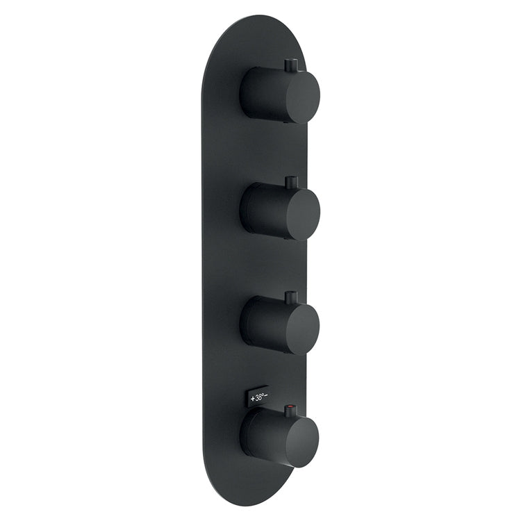 Nobili Duschmischer nur Außenteil mit 3-Wege-Thermostat, Farbe Brombeere, matte Oberfläche LIVE WE00103/TBM
