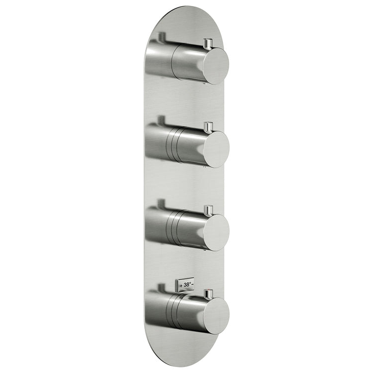 Nobili Duschmischer nur Außenteil mit 4-Wege-Thermostat, Edelstahl-Finish LIVE WE00104/TIX
