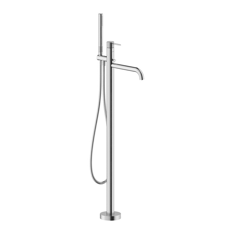 Nobili Einhebelmischer für Badewanne, 2-Wege, mit Umsteller, Handbrause und Schlauch, ohne Unterputzgehäuse, gebürstete Edelstahloberfläche RESPIRO WE00180/RSIX