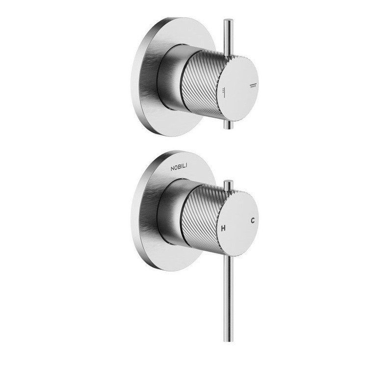 Nobili Wand-Einhebelmischer für Dusche, 2- oder 3-Wege, ohne Unterputzkörper, gebürstete Edelstahloberfläche RESPIRO WE81102/1RSIX