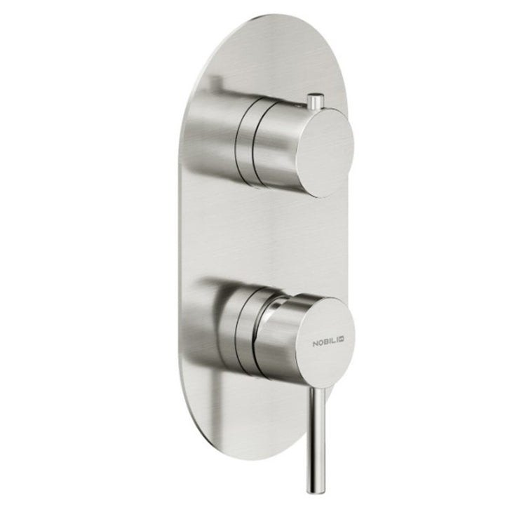Nobili Duschmischer nur äußerer Teil Einhebelmischer L. 12 cm H. 21 cm Unterputz 2-Wege, Edelstahloberfläche LIVE WE81102/TIX