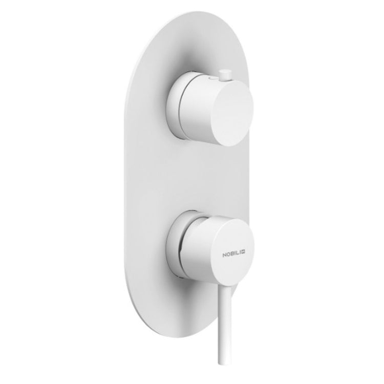 Nobili Duschmischer nur Außenteil Einhebel L. 12 cm H. 21 cm 2-Wege-Einbau, Polar White Oberfläche LIVE WE81102/TWM