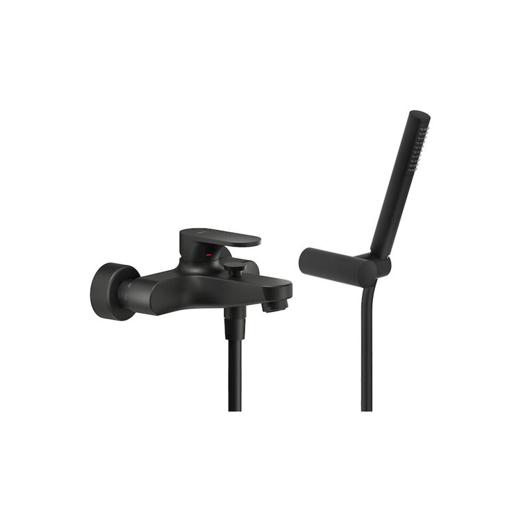 Nobili Einhebel-Außenthermostat für Badewanne, mit Umsteller, schwenkbarer Duschhalterung, Einstrahldusche und 150 cm Schlauch, Farbe Brombeere, matte Oberfläche YOYO YO126110BM