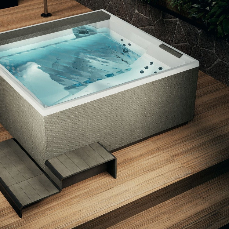 Novellini Naturtouch-Bedienteil für Whirlpoolbadewanne Divina XL, Oberfläche warmes Braun PATV2F2LDIVDX-T2