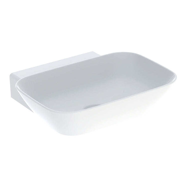 Geberit Aufsatzwaschbecken L. 50 cm, ohne Loch für Armaturen und ohne Überlauf, Weiß, Oberfläche KeraTect ONE 505.040.01.6