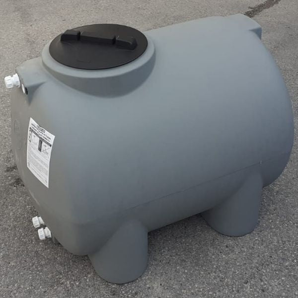 Cordivari Wasserauffangbehälter aus Polyethylen horizontal zylindrisch 300 Liter grau ORIZ300-GRIGIO