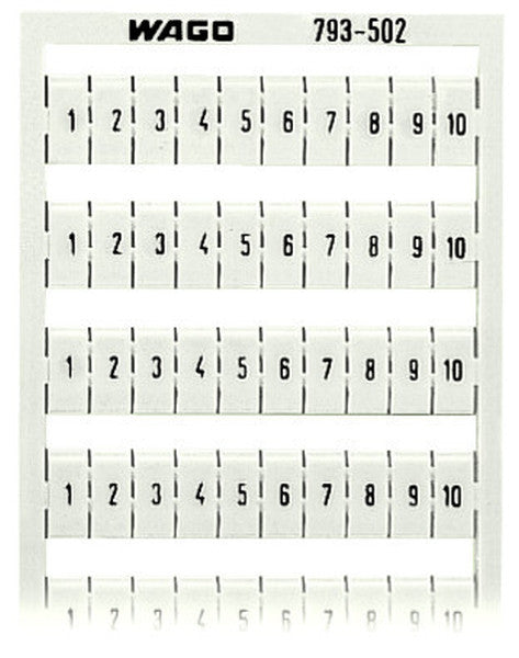 WAGO WMB Bezeichnungskarte 793-502 Aufdruck W 1-10 -Art. 793-502
