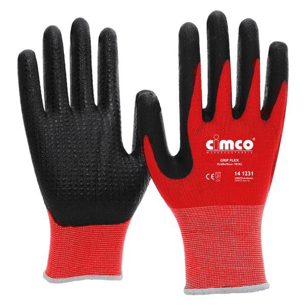 CIMCO Arbeitshandschuh Grip Flex schwarz/rot Größe 9/L -Art.141230