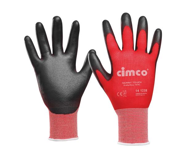 CIMCO Arbeitshandschuh Skinny Touch grau/rot Größe 9/L -Art.141237