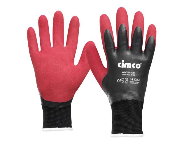 CIMCO Arbeitshandschuh Winter Soft dunkelrot/schwarz Größe 9/L -Art.141241
