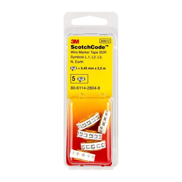 3M Symbole für Kabelmarkierer SDR-SYM L1,L2,L3,N,Erdung PK=5Stck -Art.7100135191