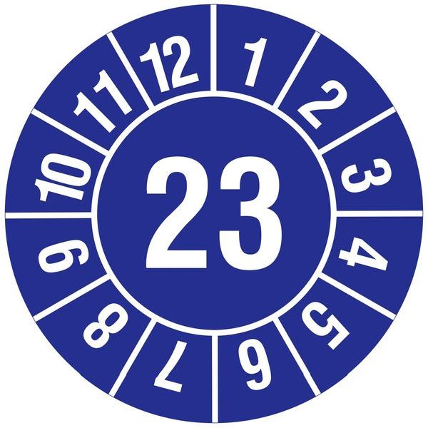 CIMCO Prüfplakette 23 blau Durchmesser 20 mm -Art.182695
