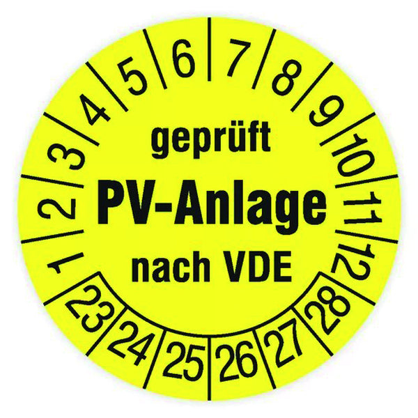 CIMCO Prüfplakette PV-Anlage VDE 2024 D:30mm gelb 108St -Art.182703