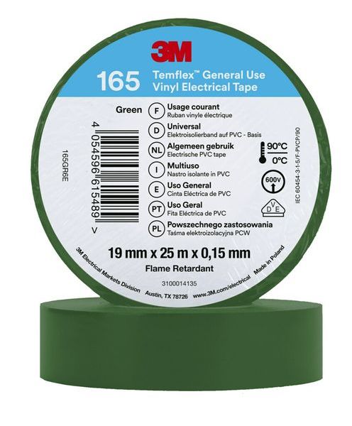 3M Temflex Isolierband 165 Grün 19mmx25m -Art.7100184813