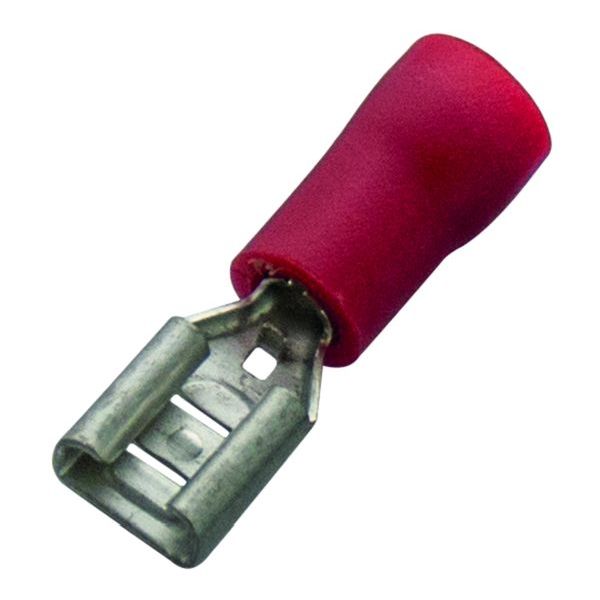 HAUPA Flachsteckhülse rot isoliert 0,5-1,0/6,3x0,8 PVC -Art.260392