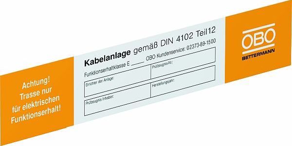 OBO Bettermann Kennzeichnungsschild KS-ED für Funktionserhalt 250x43 -Art. 7205423
