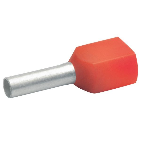KLAUKE Zwillings-Aderendhülse 2x1qmm 17mm rot verzinnt isoliert -Art. 87110