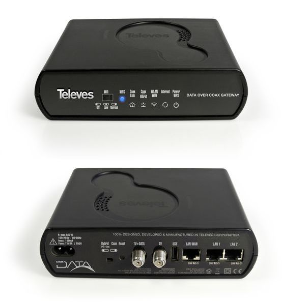 TELEVES Deutschland Coaxdata Ethernet Hybrid Adapter EKA1000WIFI 1000 Mbps mit WIFI -Art. 769301
