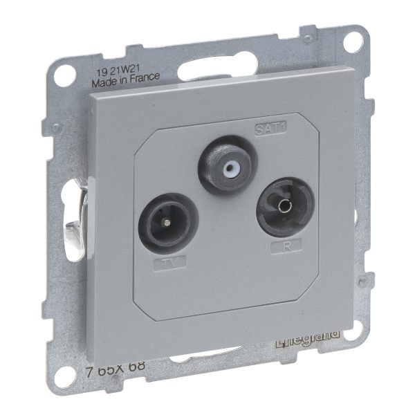 LEGRAND Durchgangsdose SEANO TV-R-SAT f.HD-TV alu -Art. 765268
