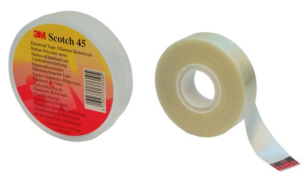 3M glasfaserverstäktes Polyesterband Scotch 45 19x0,2mm transparent Rolle 20m -Art.7100119568