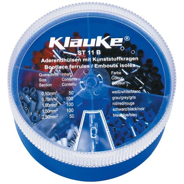 KLAUKE Streudose mit isol. DIN Aderendhülsen 0,5-2,5qmm -Art. ST11B