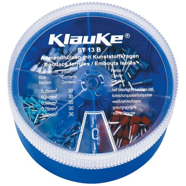 KLAUKE Streudose mit isol. DIN Aderendhülsen 0,25-1qmm -Art.ST13B