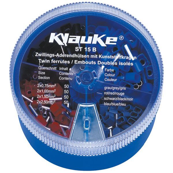 KLAUKE Streudose m. iso. Zwillin.- Adere. 2x0,75-2x2,5qmm -Art. ST15B
