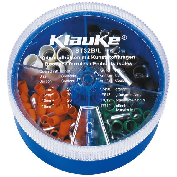 KLAUKE Streudose mit isol. DIN Aderendhülsen 4-16qmm -Art.ST32B