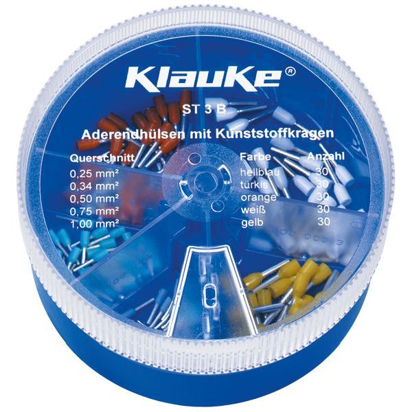 KLAUKE Streudose mit isol. DIN Aderendhülsen 0,25-1qmm -Art.ST3B