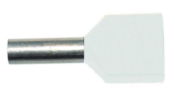 KLAUKE Doppel-Aderendhülsen 2x0,50qmm/8mm PAEH 050D/8 weiss isoliert VE500 -Art.05101045