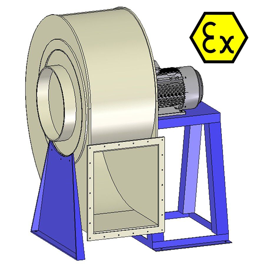 Venplast PC 504 EX 400V PTC PP-EL – explosionsgeschützter Radialventilator, säurebeständig, 5100 m³/h, 2,2 kW