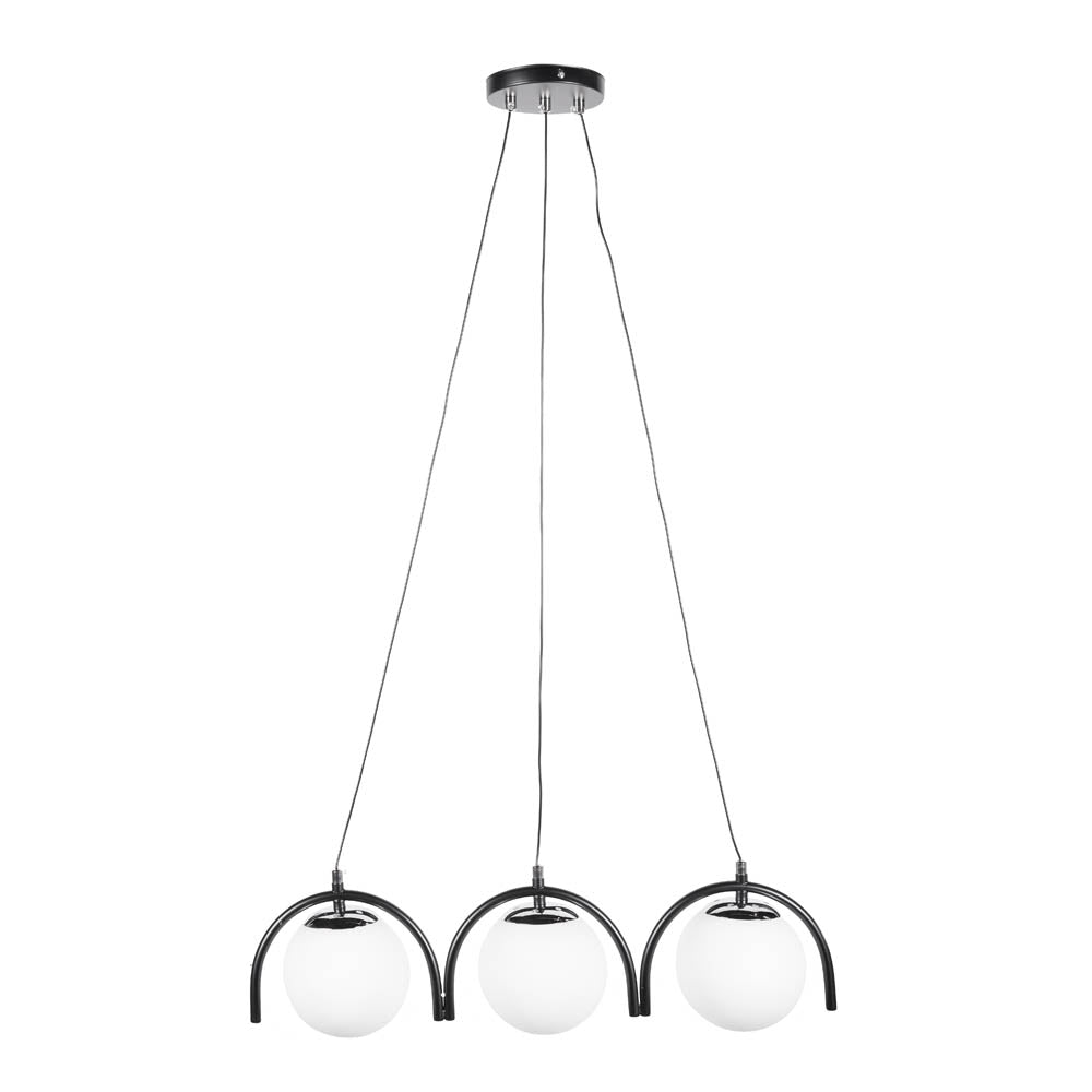 Erste Pendelleuchte Glace, 3x E27, IP20, schwarz
