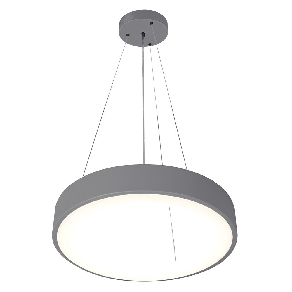 Erste LED-Pendelleuchte Lind, 65 W, Ø 60 cm, 4000 K, IP20, grau