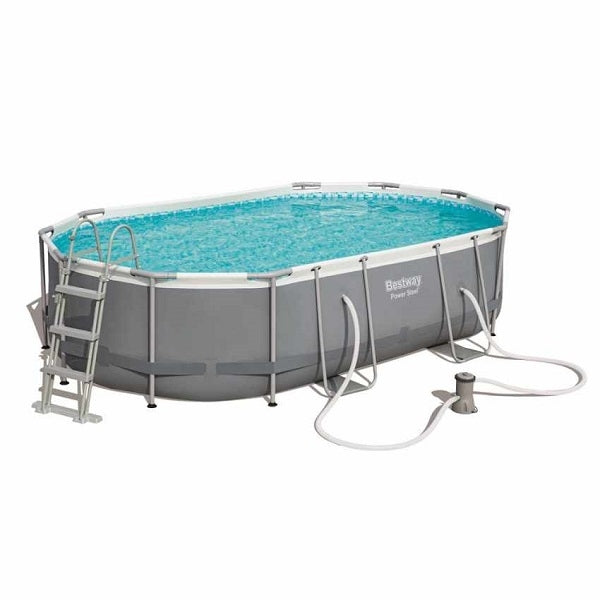 Bestway Pool oberirdisch oval mit Rahmen +Pumpe cm 488X305X107 56448 CAP13285
