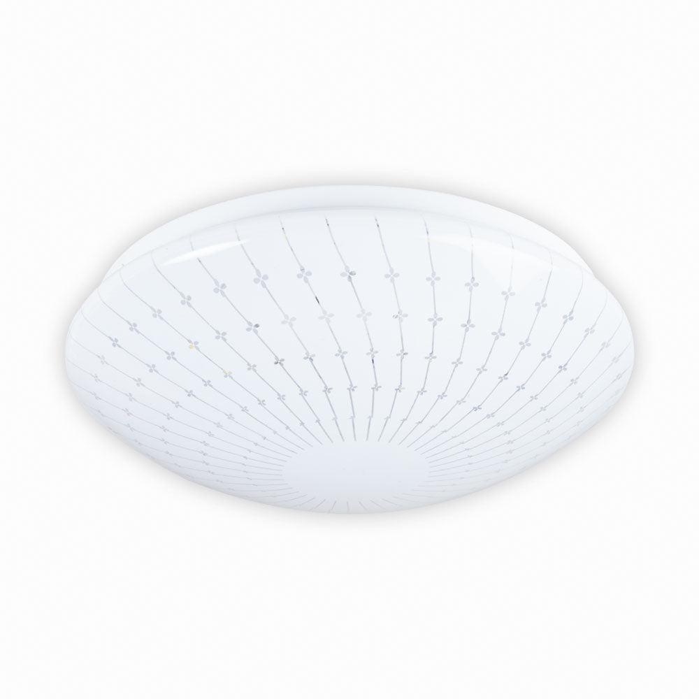Erste LED-Deckenleuchte Emma, 12 W, 6500 K, weiß mit Dekor