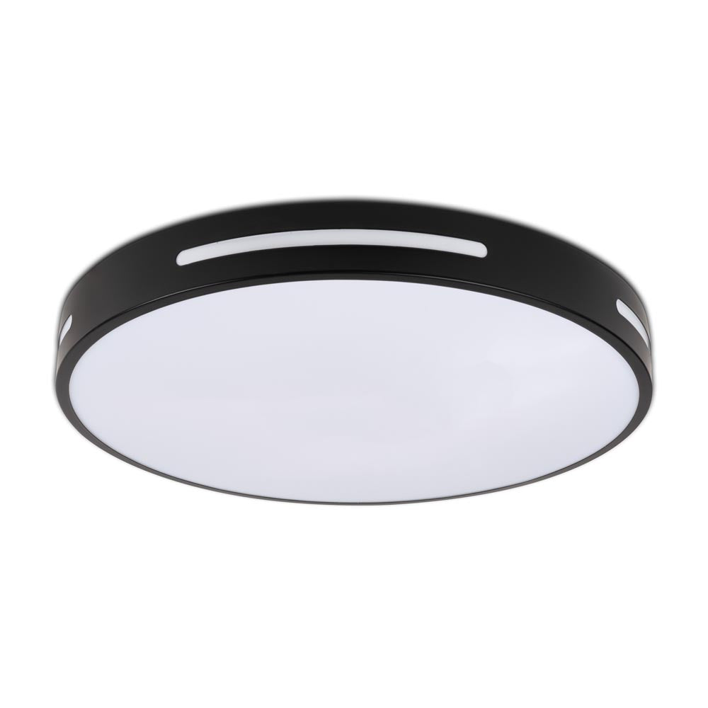 Erste LED-Deckenleuchte Libra, 26 W, Ø 40 cm, 4000 K, schwarz
