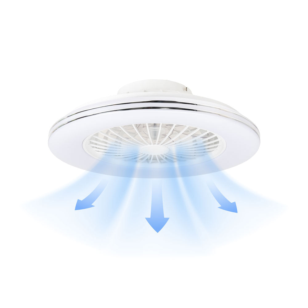 Erste Deckenventilator mit LED-Leuchte Breezy, 48 W Licht, 15 W Ventilator, CCT, Ø 49 cm
