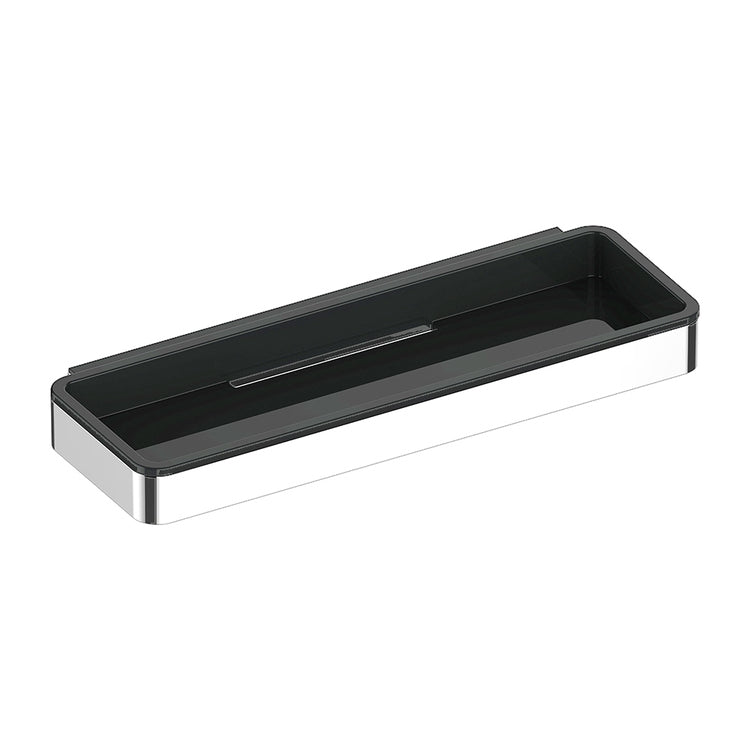 Keuco Duschkorb mit Metallhalterung, Chrom-Finish und herausnehmbarer Kunststoffschale in Dunkelgrau PLAN 14958010037