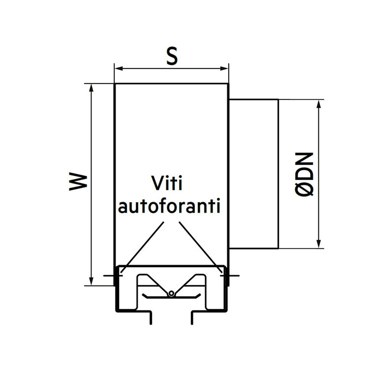Irsap Plenum für versenkbaren Linienstrahler Linea L. 70 H. 4 cm, mit ovalem Seitenanschluss, DN125 TLZPLEL7004D10