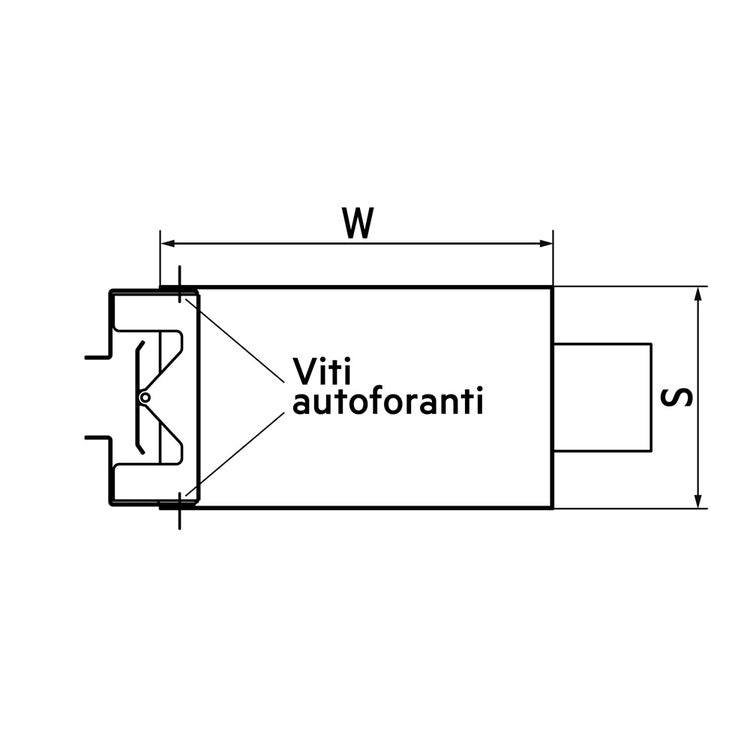 Irsap Plenum für linearen Einbau-Lautsprecher Linea L. 70 H. 4 cm, mit ovalem Hinteranschluss, DN125 TLZPLEP7004D10
