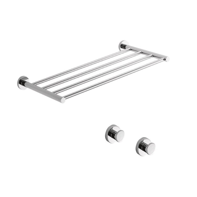 Colombo Design Wand-Set mit Handtuchhalter und 2 Haken, Chrom-Finish PLUS SETPL004