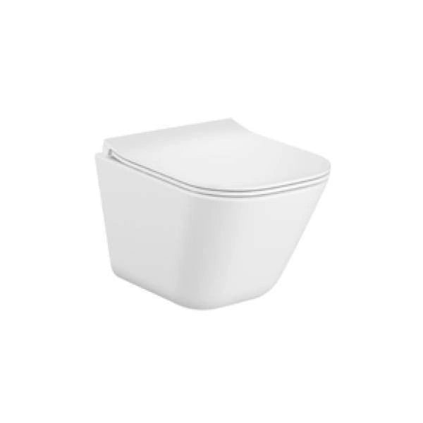 Roca Gap Square Compacto Set Wand-WC Rimless mit WC-Sitz Slim, Absenkautomatik, Duroplast