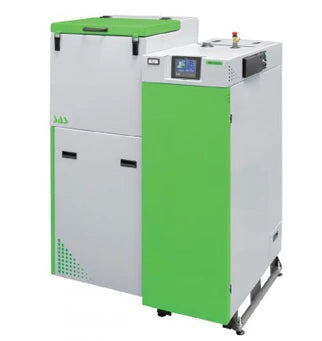 SAS Bio Solid Festbrennstoffkessel 19 kW, links, Regler TECH 2